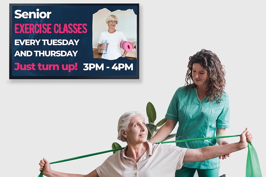 Easier care home communication  with digital signage