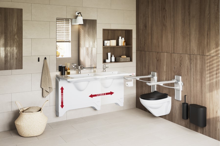 Pressalit introduces height and sideways adjustable washbasin