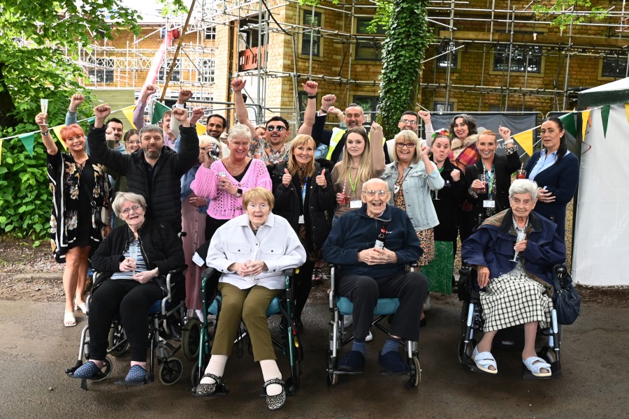 Rooftop party tops out Wigan care home